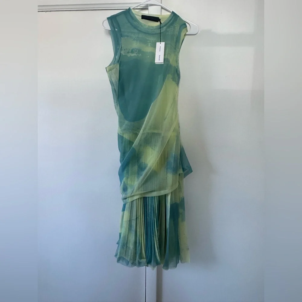 PROENZA SCHOULER Layered printed chiffon dress NWT - Picture 8 of 12